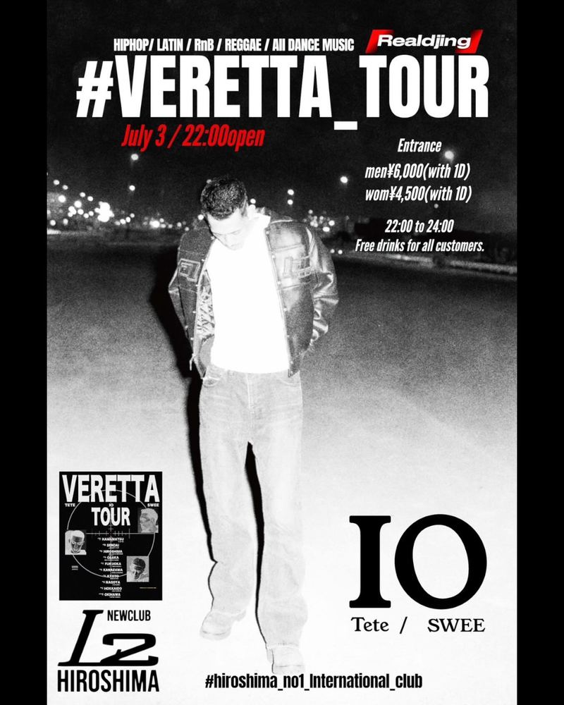VERETTA TOUR at CLUB L2 HIROSHIMAのフライヤー